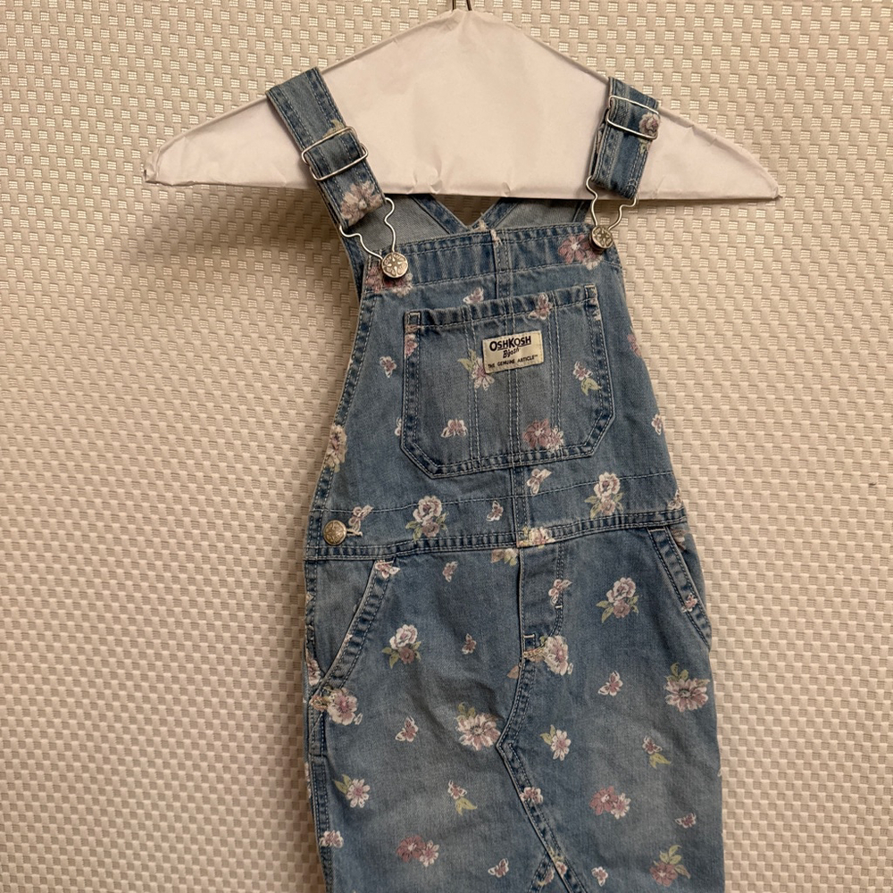 OshKosh B'Gosh Floral Denim Jumper 1990’s 5T